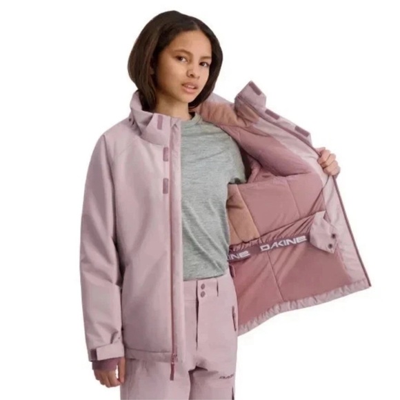 Dakine Kids' Snow Hooded Ski Water Wind Resistant Pink Jacket NWT XS S M L XL - Picture 3 of 7